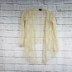 Topshop Cream Lace Cardigan Womens Size 6 Polyester
